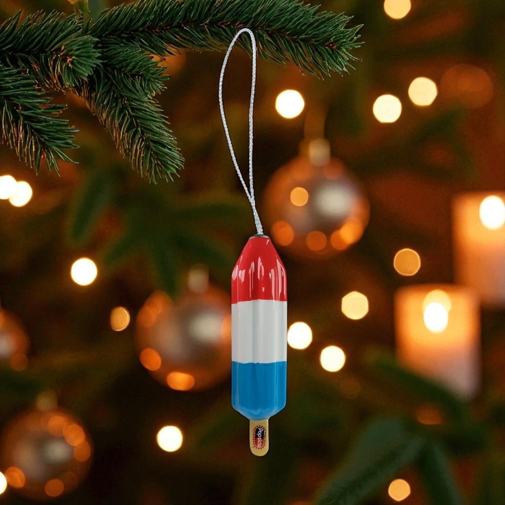 Popsicle Firecracker Pop Hanging Christmas Tree Ornament Red‎ / White Size 5x1"